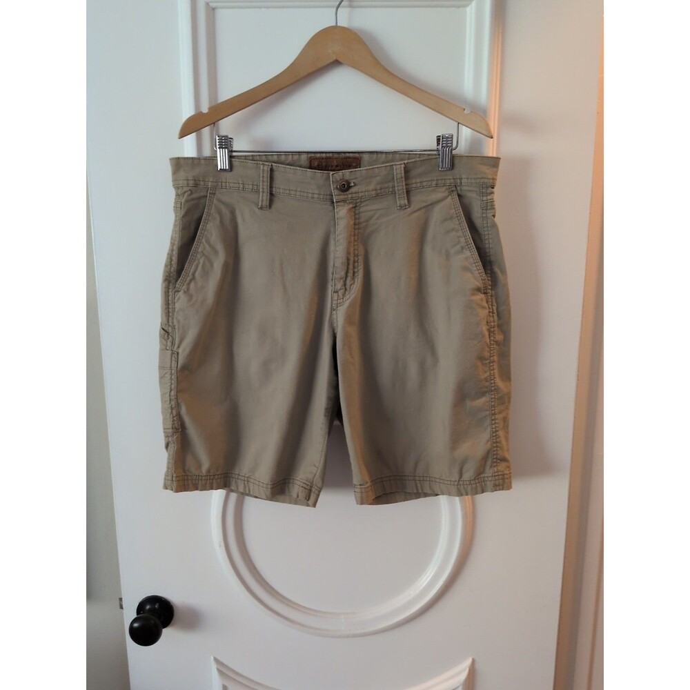 Clear Water Outfitters Mens 34W Cargo Shorts Tan Khaki Ripstop 9" inseam
